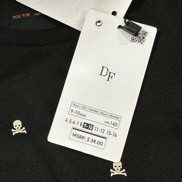 Kids Halloween Trick or Treat Shirt Size 9/10 Black Gray Skeleton Pumpkin Design - Picture 8 of 11